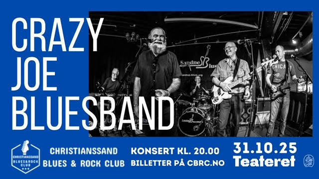 Crazy Joe Blues Band  kommer på Teateret 31.10